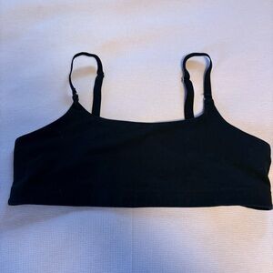 Skin Organic black bralette bra top XXL organic pima cotton hook & eye closure